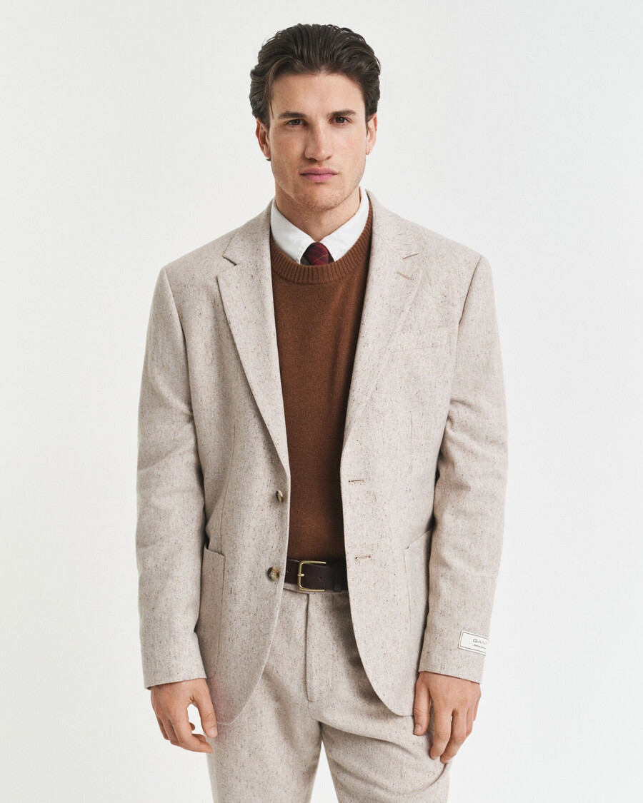 chaqueta de traje donegal de corte entallado - melange de semillas