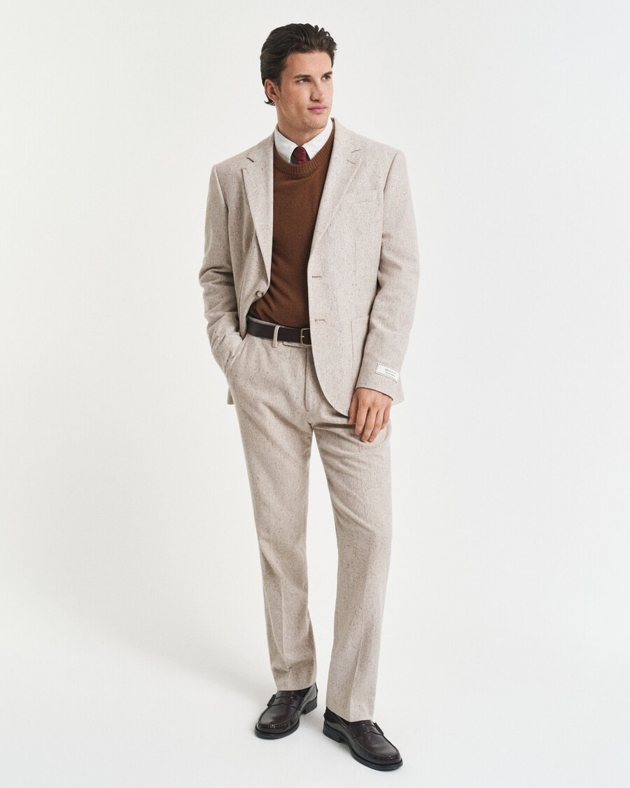 chaqueta de traje donegal de corte entallado - melange de semillas