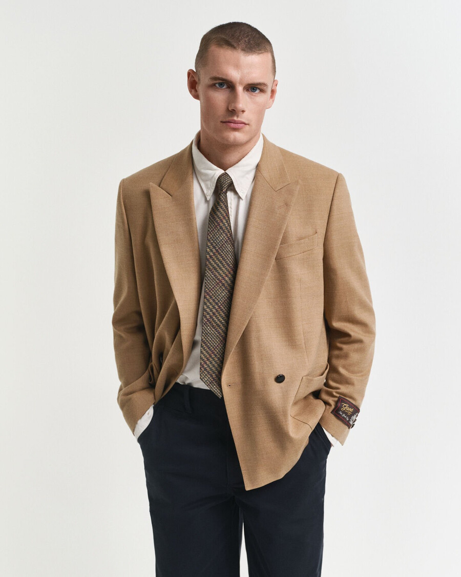 blazer club de franela camel - caqui cálido