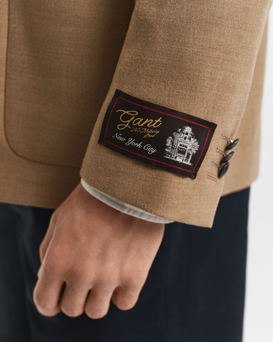 blazer club de franela camel - caqui cálido