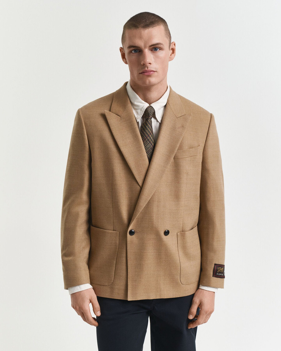 blazer club de franela camel - caqui cálido