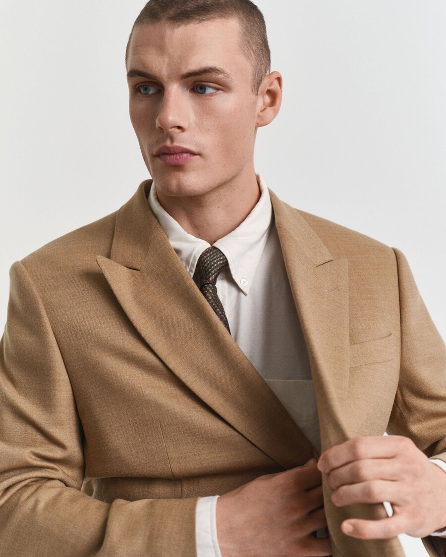 blazer club de franela camel - caqui cálido
