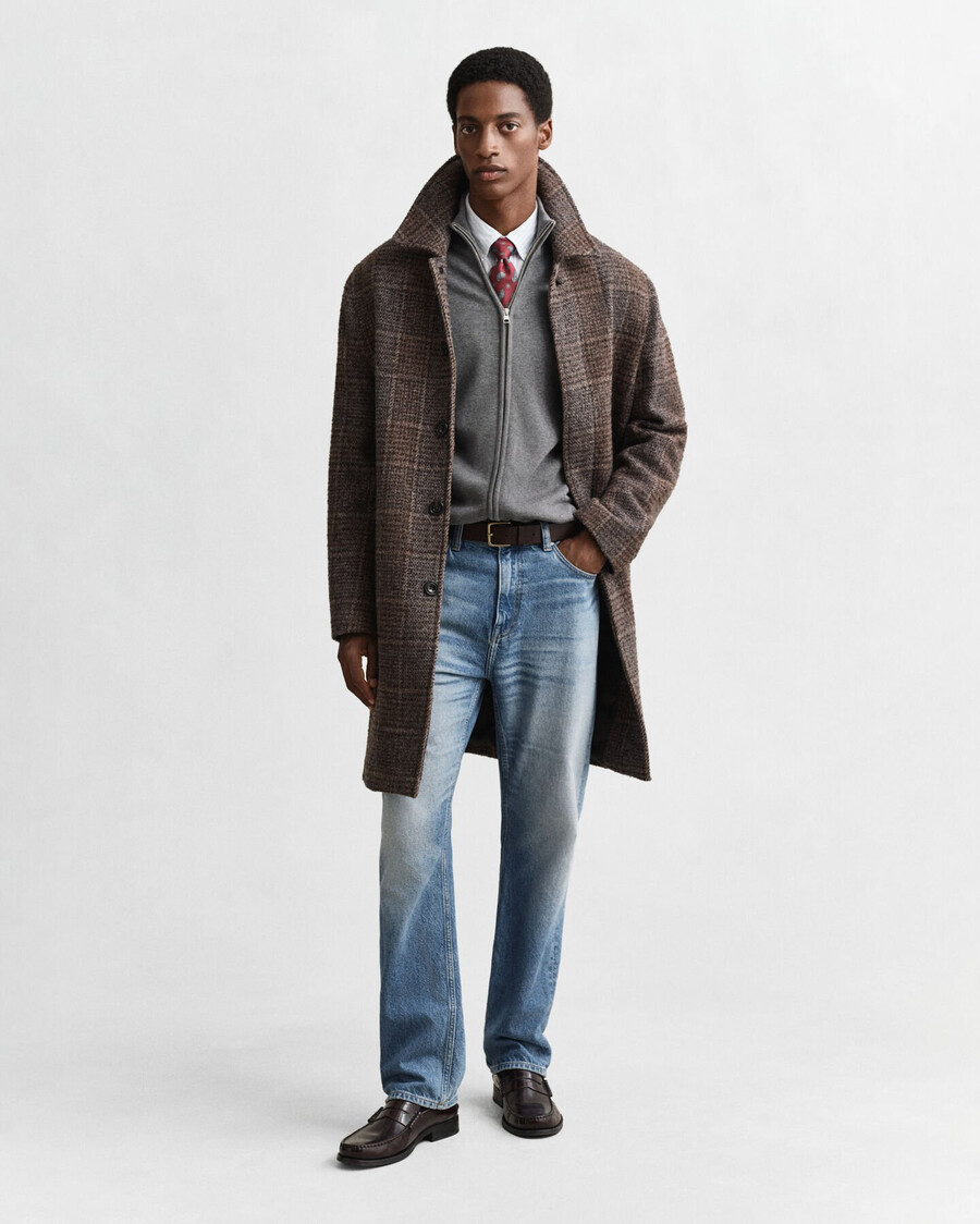cárdigan informal de algodón con cremallera - gris oscuro melange
