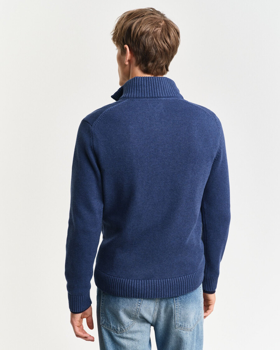 suéter casual de algodón con media cremallera - dk jeansblue melange