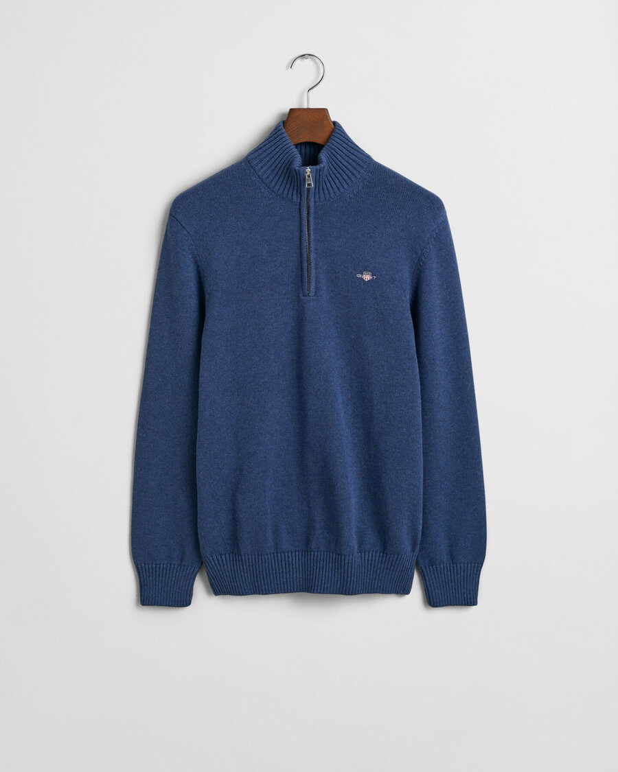suéter casual de algodón con media cremallera - dk jeansblue melange