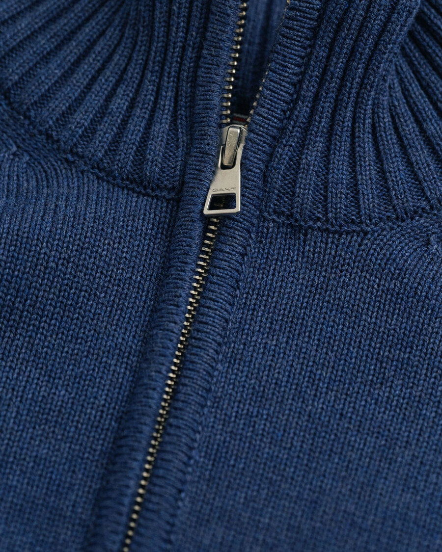 suéter casual de algodón con media cremallera - dk jeansblue melange
