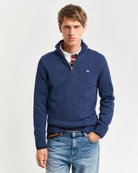 suéter casual de algodón con media cremallera - dk jeansblue melange