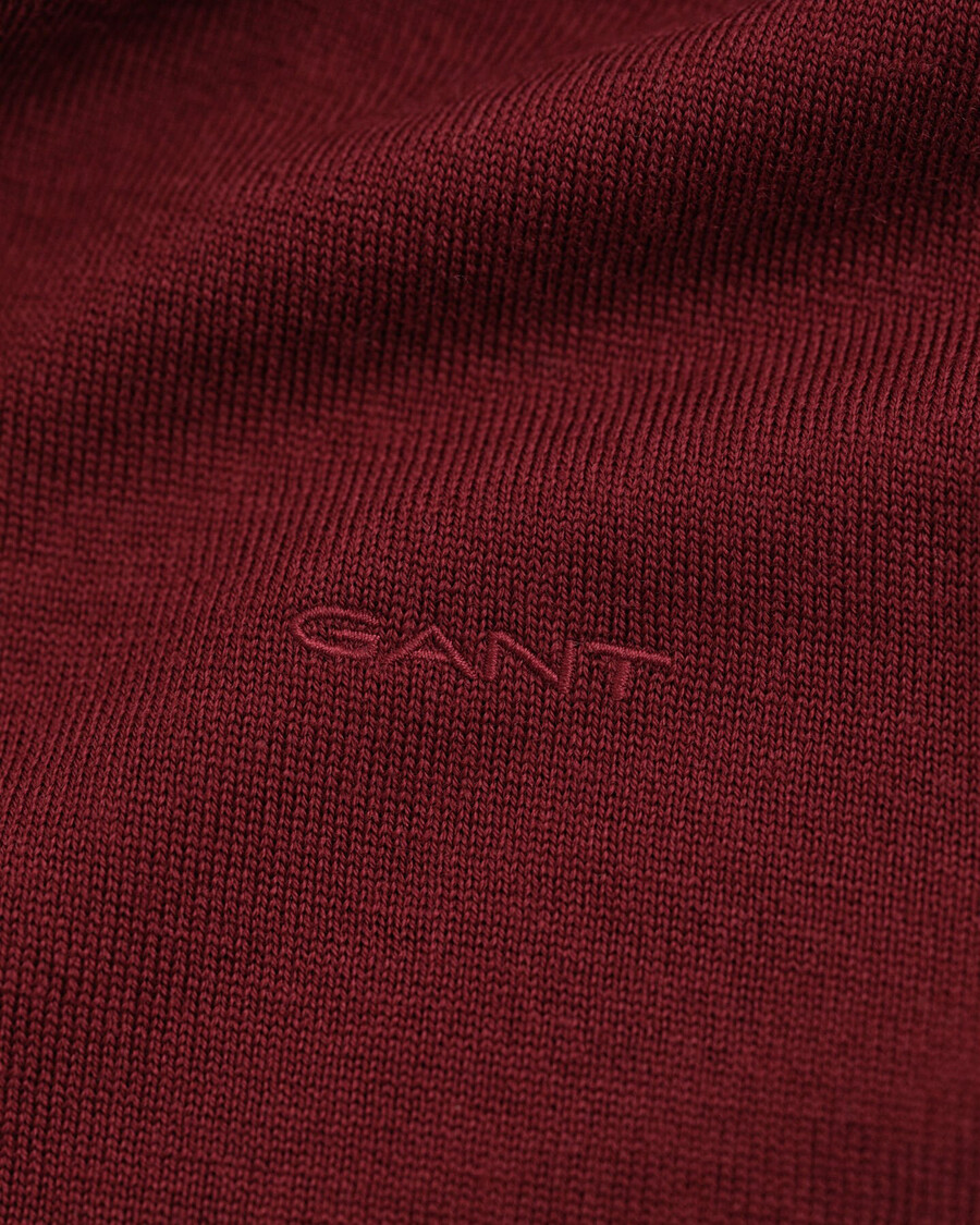 suéter de cuello redondo de lana merino - plumped red