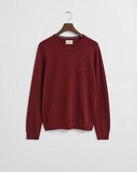 suéter de cuello redondo de lana merino - plumped red