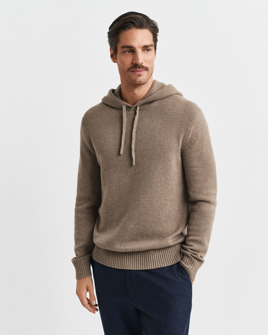 sudadera con capucha de mezcla de cachemira - dk sand melange