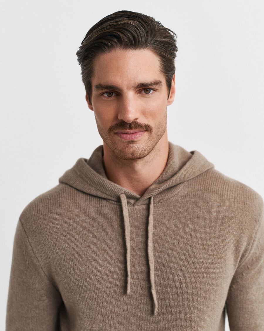 sudadera con capucha de mezcla de cachemira - dk sand melange