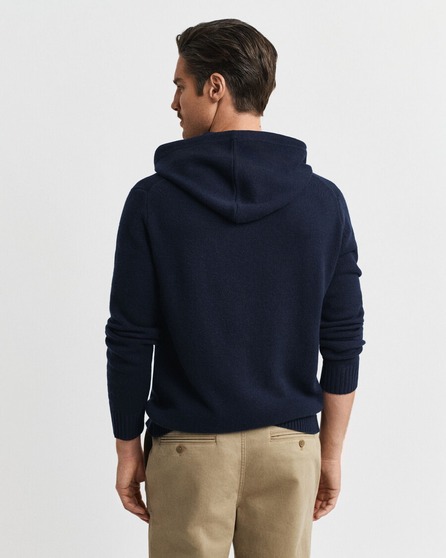 sudadera con capucha de mezcla de cachemira - azul noche