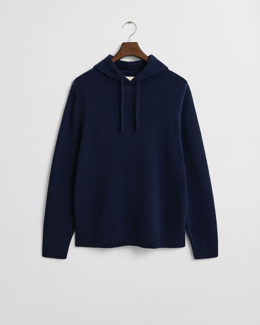 sudadera con capucha de mezcla de cachemira - azul noche