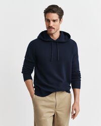 sudadera con capucha de mezcla de cachemira - azul noche