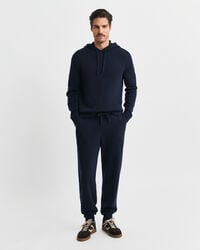 pantalones de punto de mezcla de cachemira - azul noche