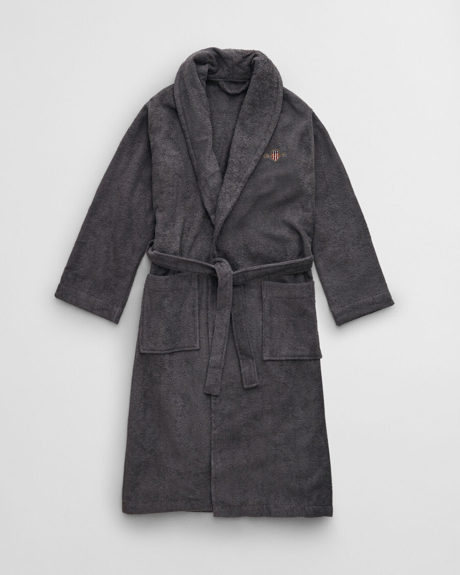 bata de tela de rizo archive shield - gris ancla