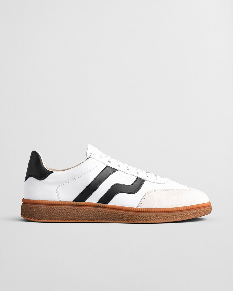 zapatillas de cuero cuzmo - negroblanco