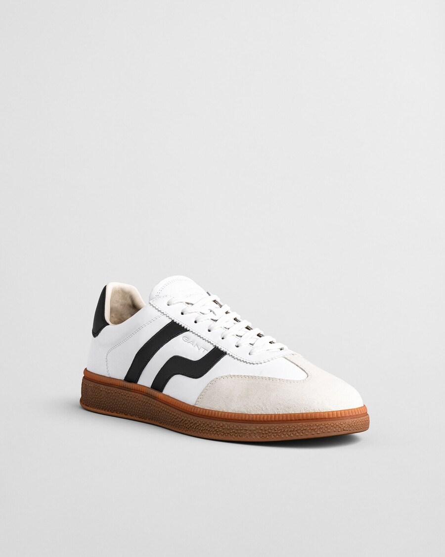zapatillas de cuero cuzmo - negroblanco