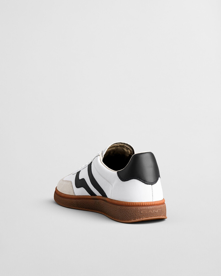 zapatillas de cuero cuzmo - negroblanco