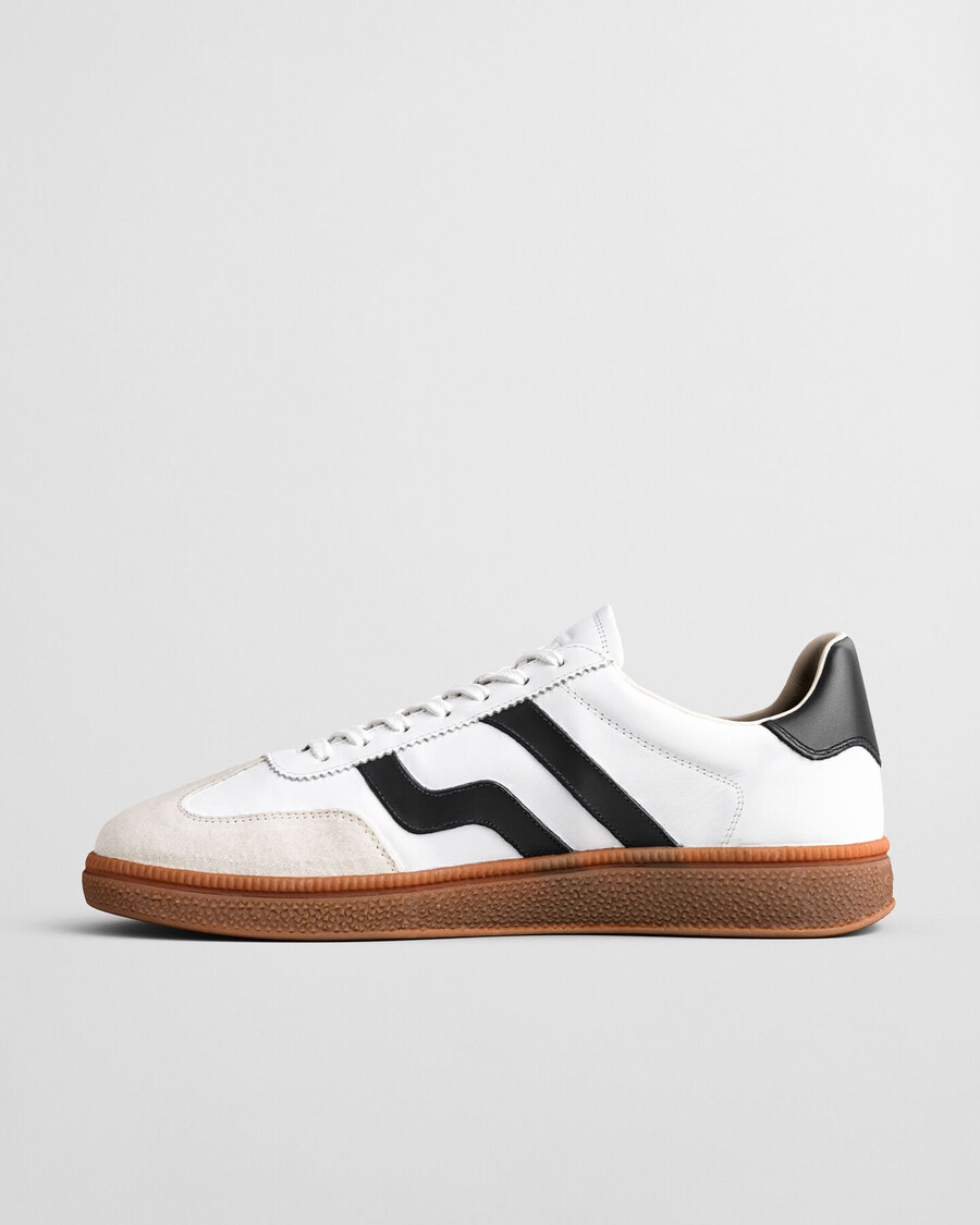 zapatillas de cuero cuzmo - negroblanco