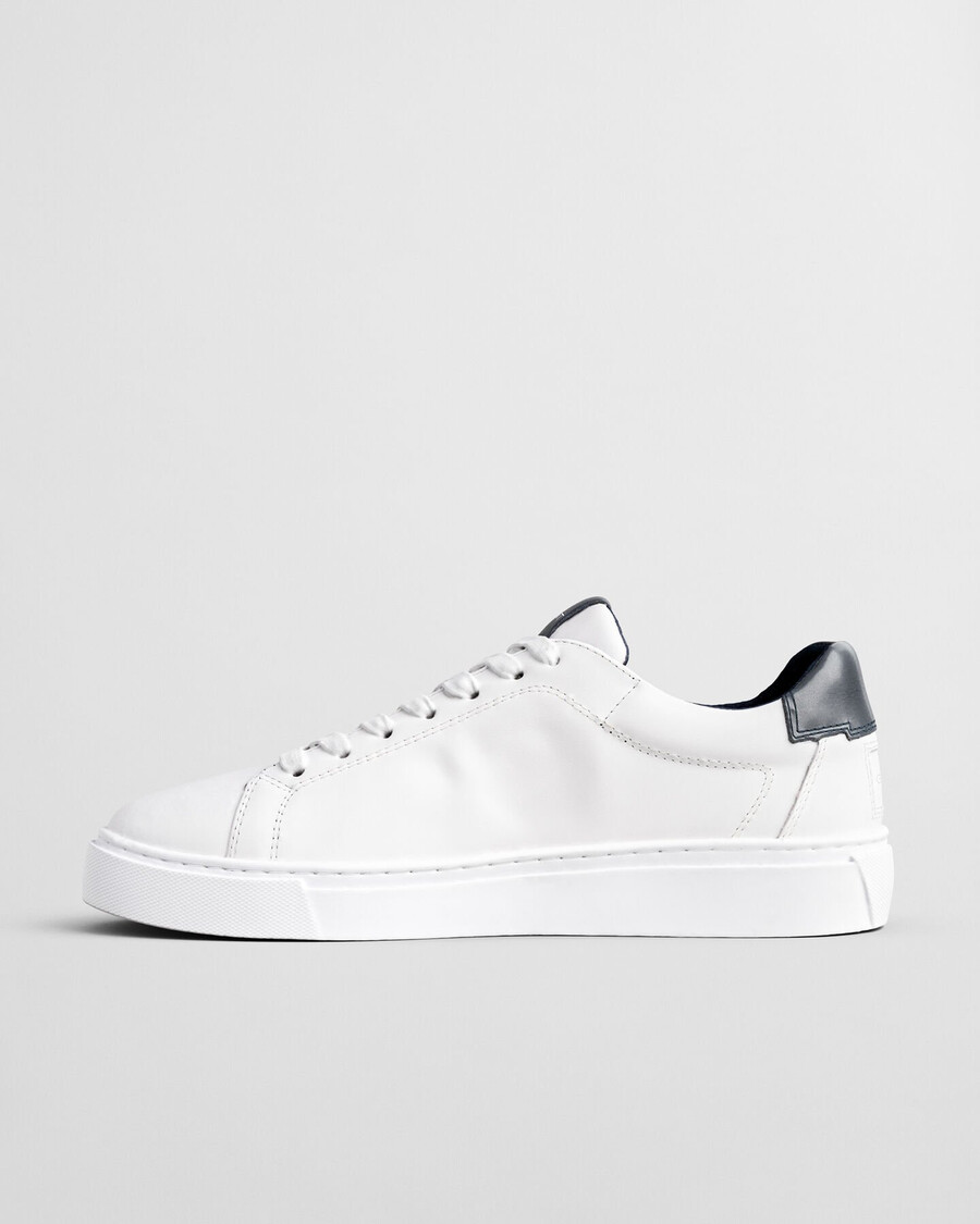 zapatillas de cuero mcjulien - azul marinoblanco