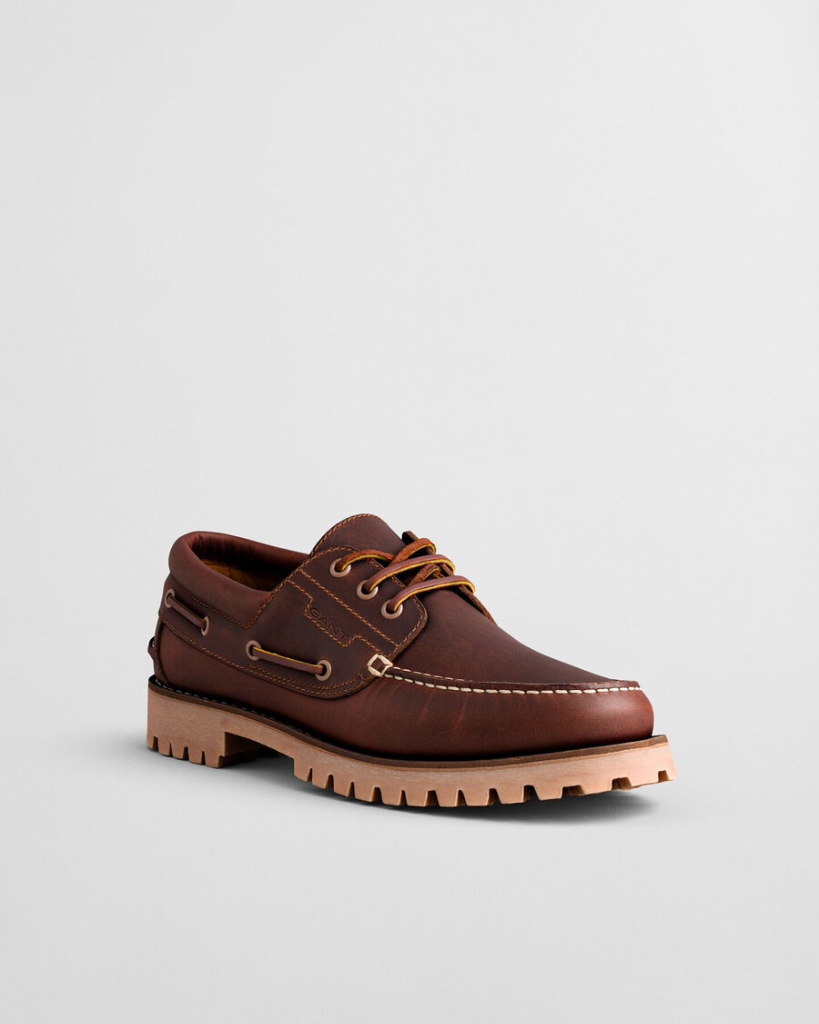 zapatos bajos con cordones tratton - coñac