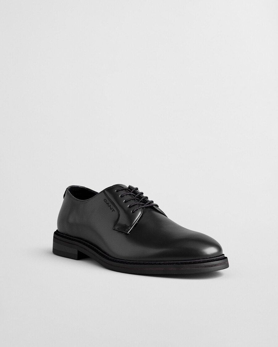 zapatos derby de cuero bidford - negro