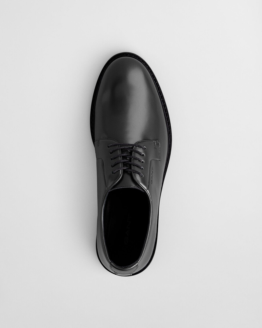 zapatos derby de cuero bidford - negro