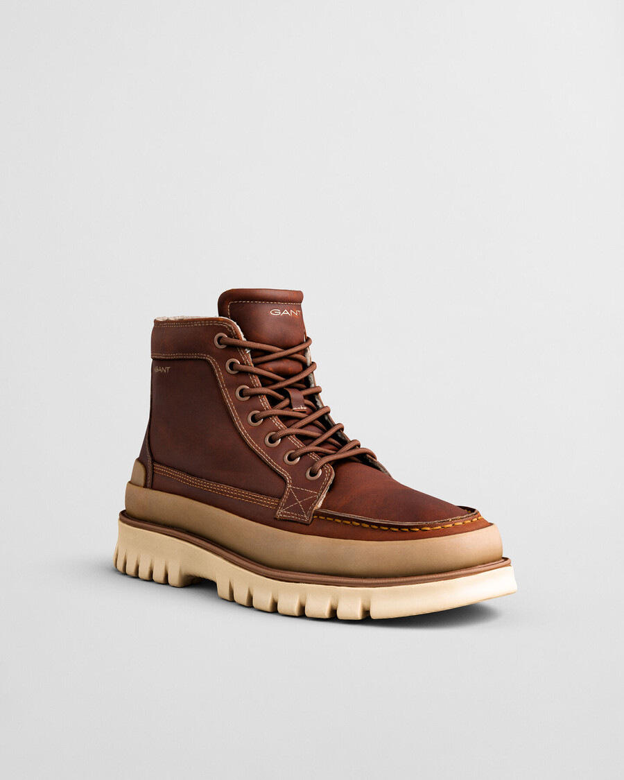 botas de piel nebrada mid - coñac