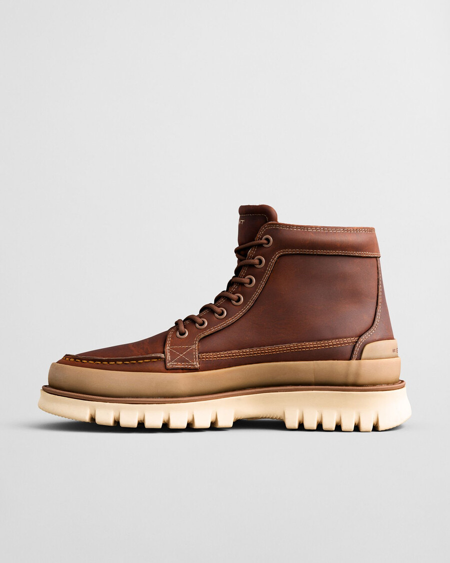 botas de piel nebrada mid - coñac