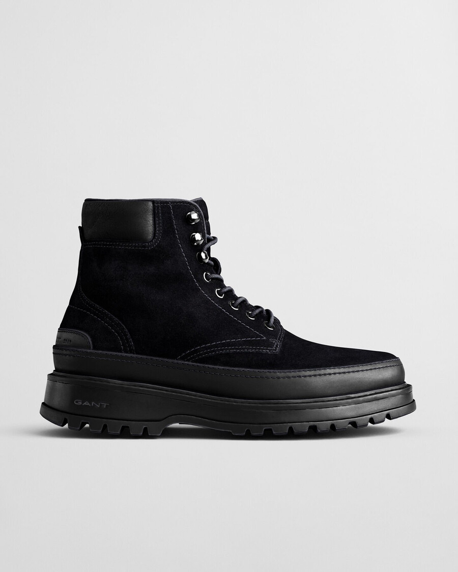 botas clapton de ante con cordones - negras