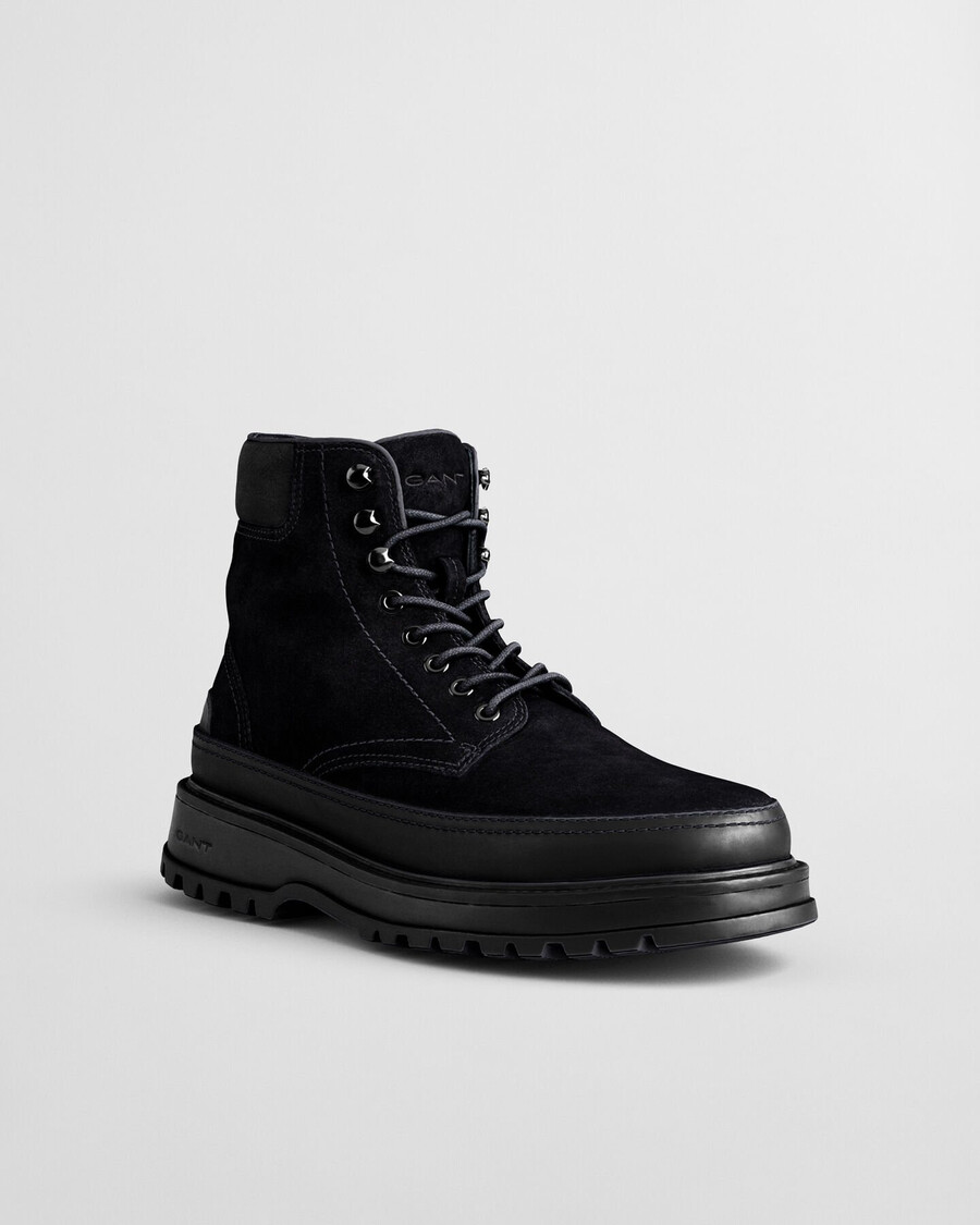 botas clapton de ante con cordones - negras