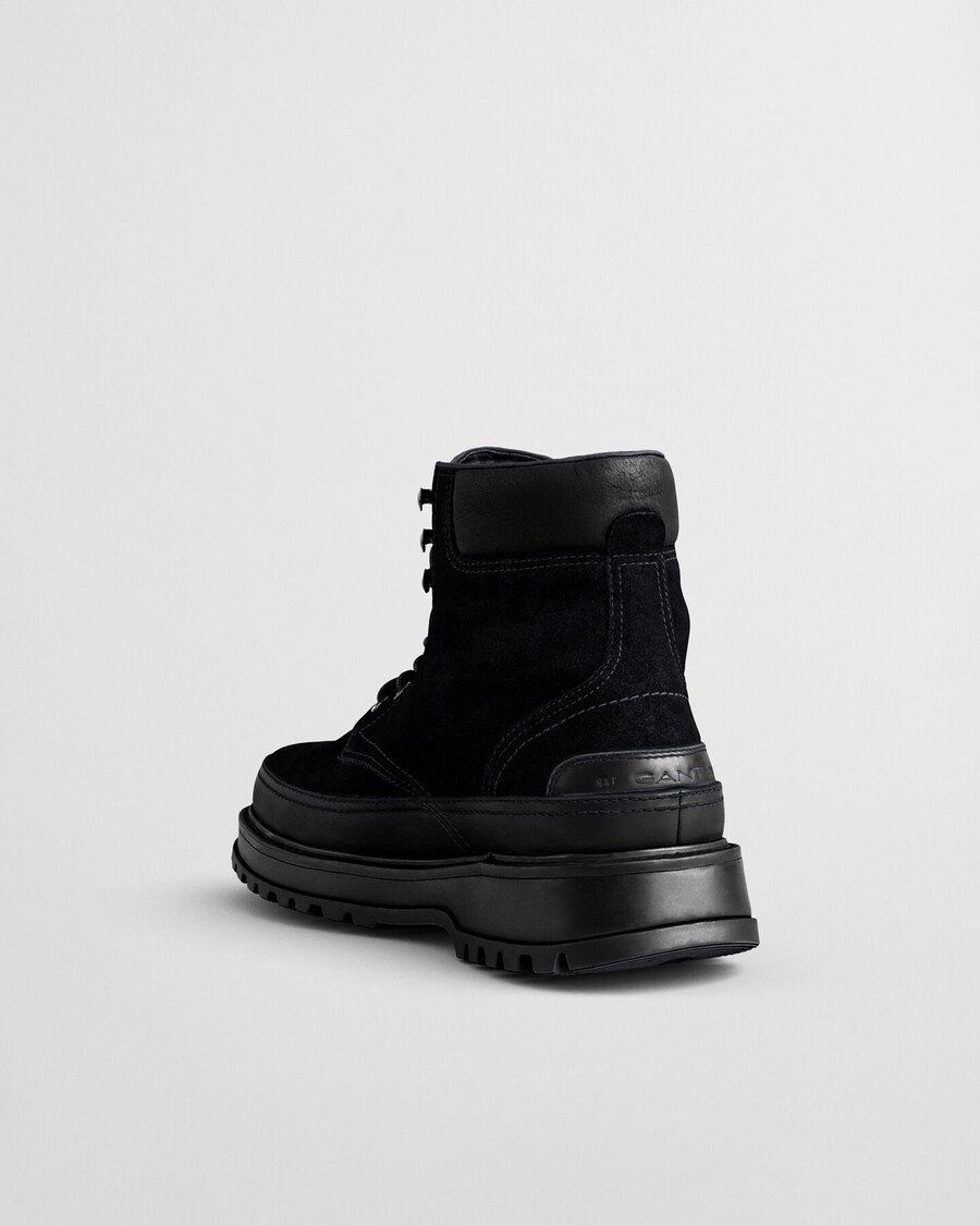 botas clapton de ante con cordones - negras