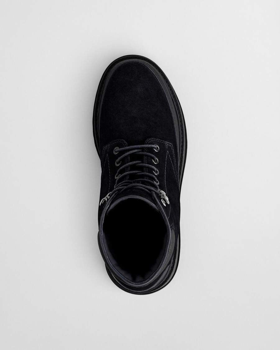 botas clapton de ante con cordones - negras