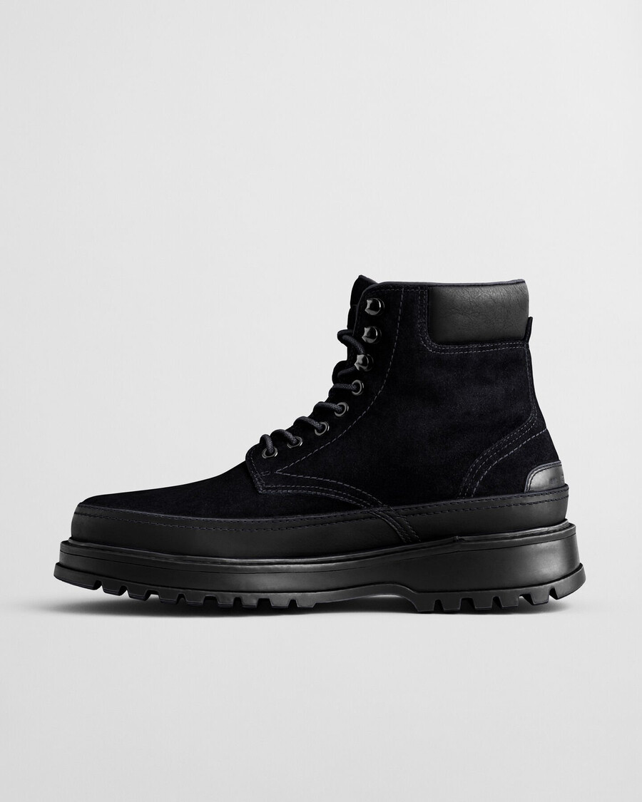 botas clapton de ante con cordones - negras