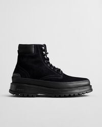 botas clapton de ante con cordones - negras