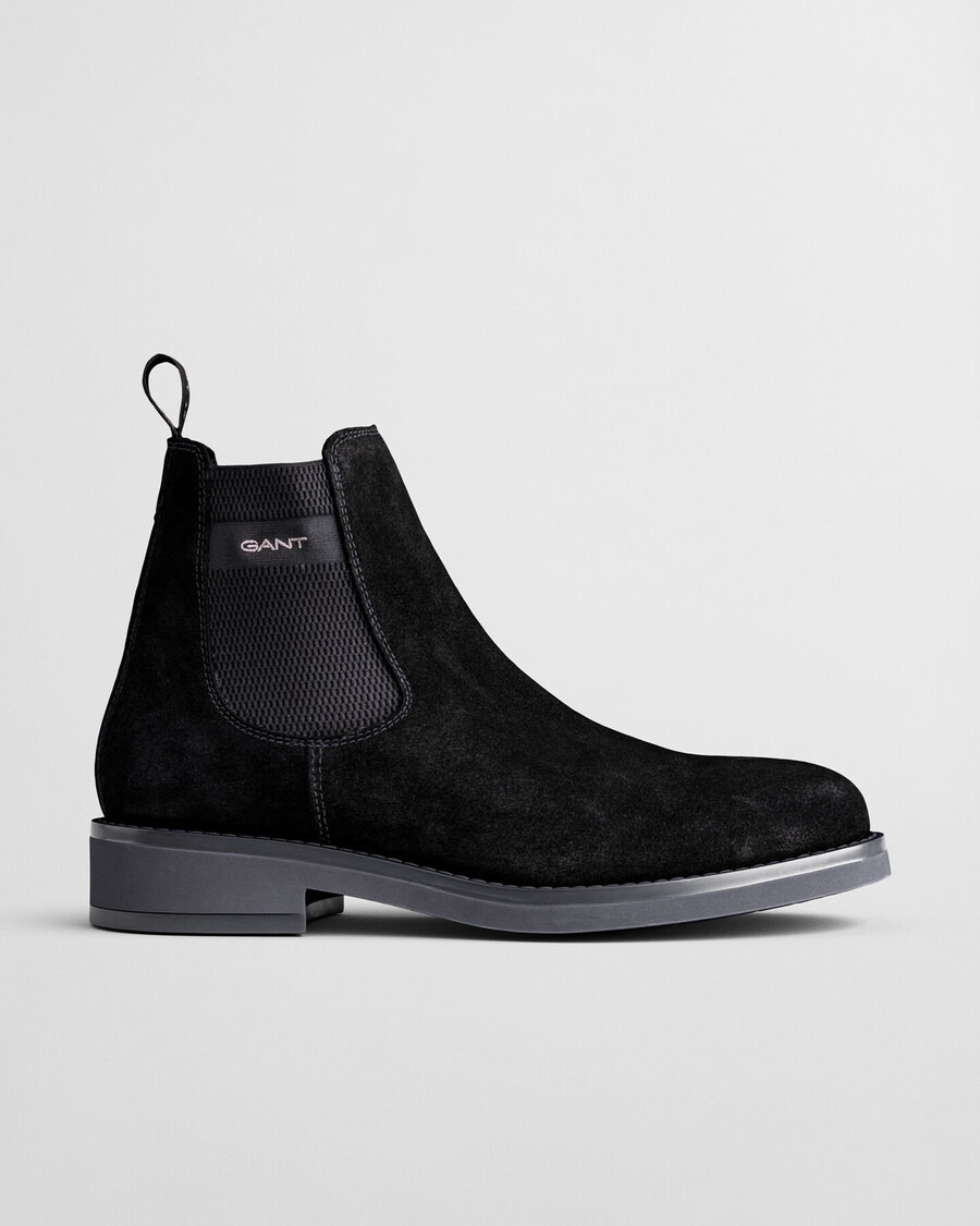 botas chelsea de ante prepdale - negras