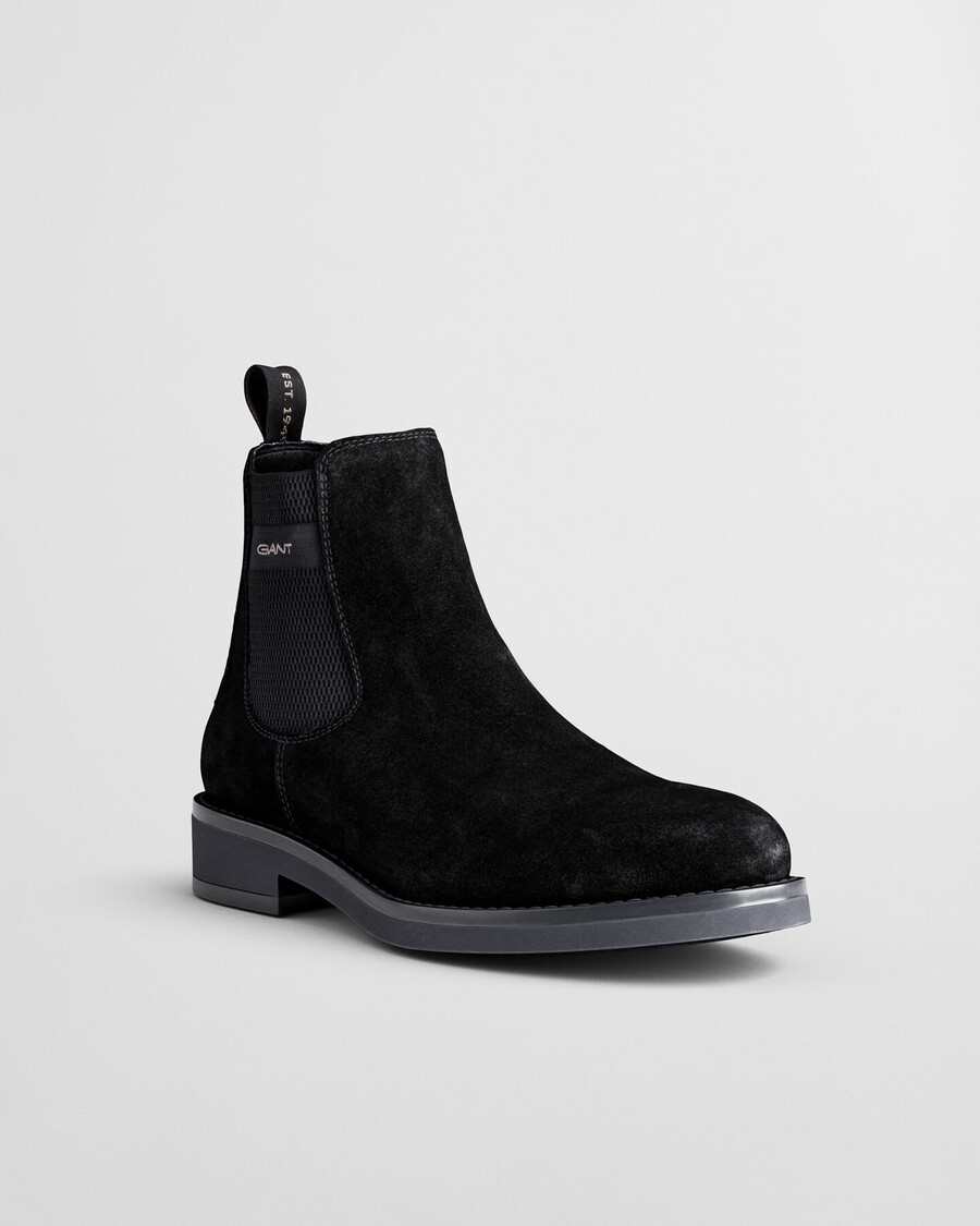 botas chelsea de ante prepdale - negras