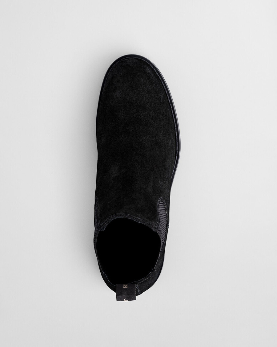 botas chelsea de ante prepdale - negras