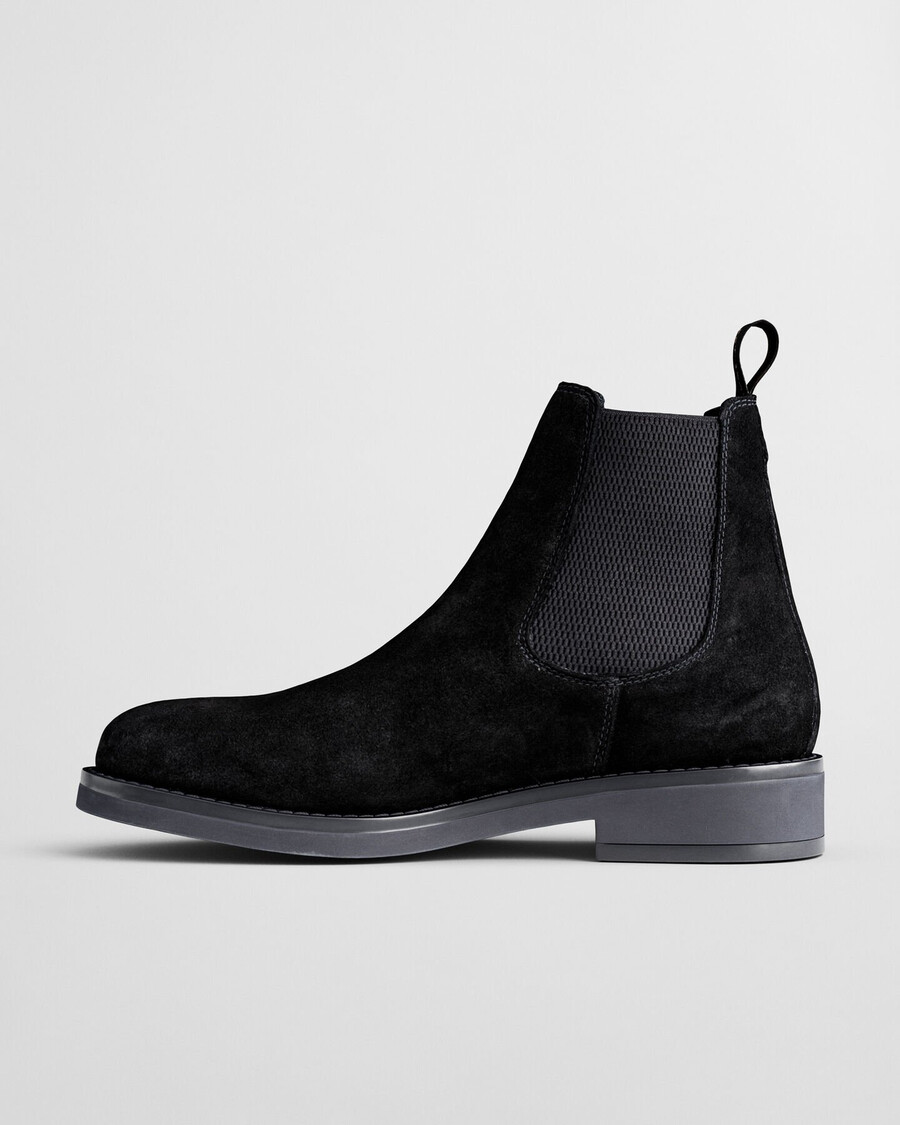 botas chelsea de ante prepdale - negras