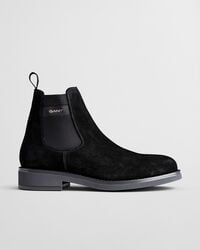 botas chelsea de ante prepdale - negras