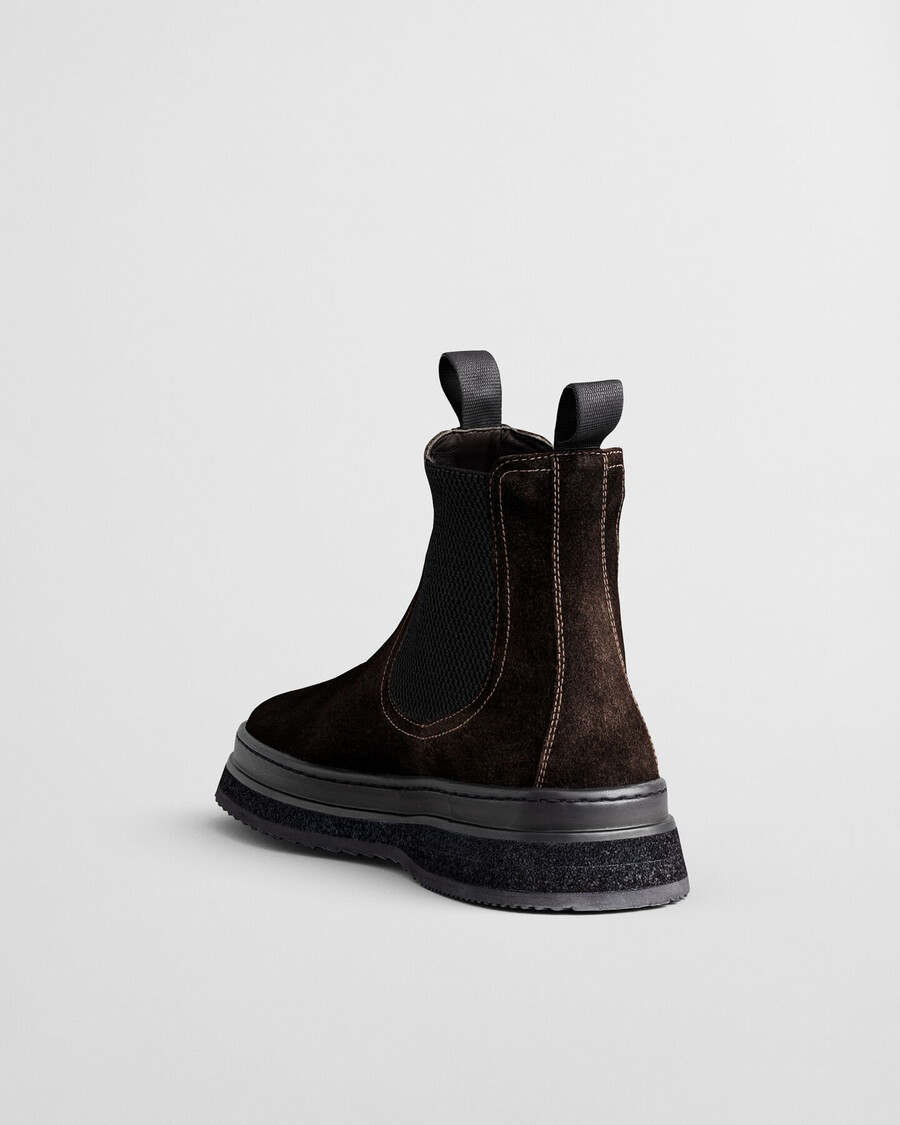 botas chelsea de ante blistown - marrón oscuro