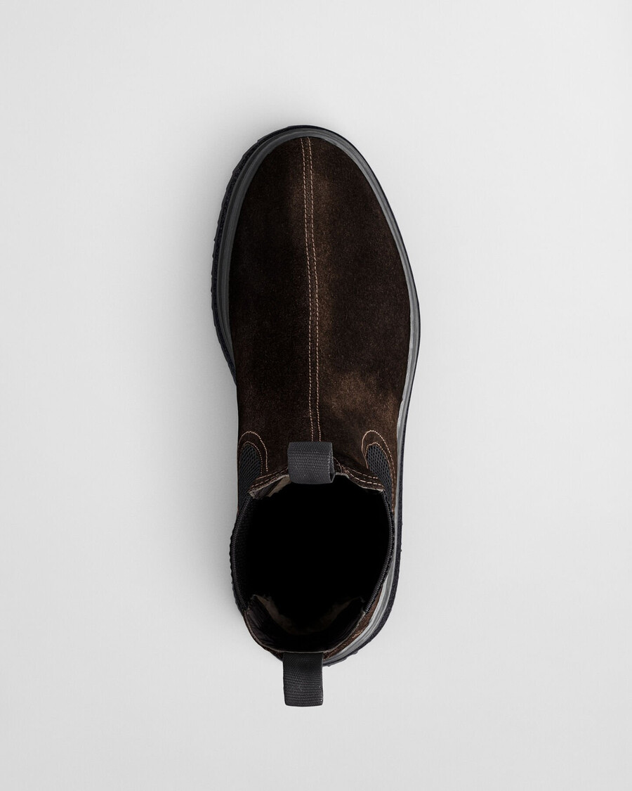 botas chelsea de ante blistown - marrón oscuro