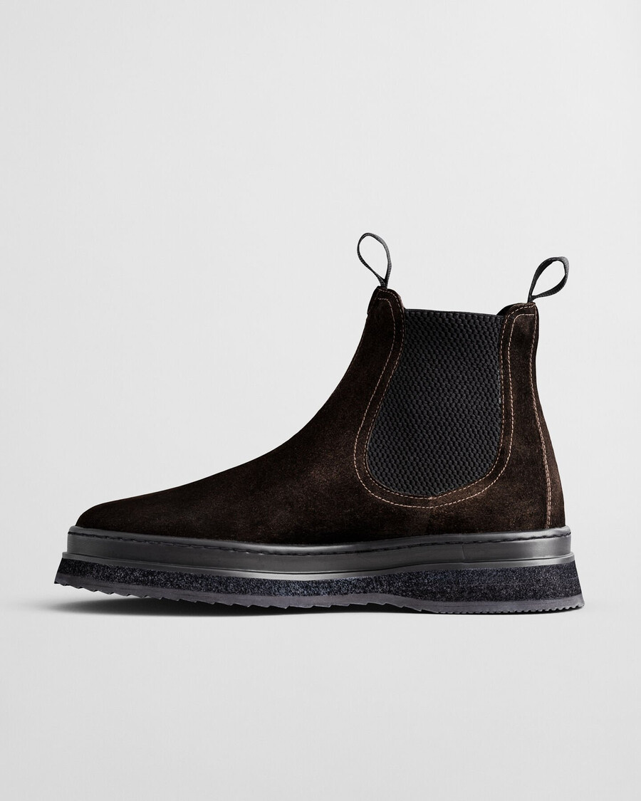 botas chelsea de ante blistown - marrón oscuro
