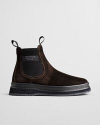 botas chelsea de ante blistown - marrón oscuro