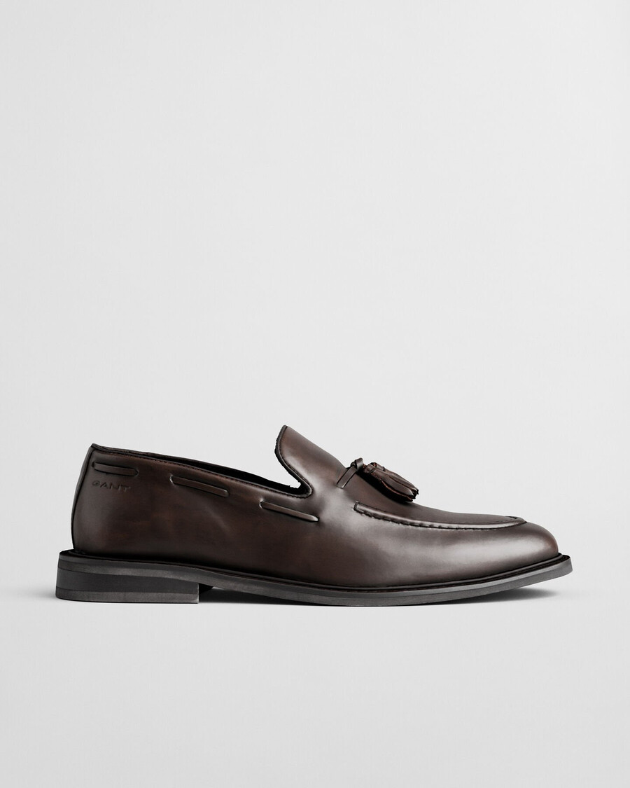 mocasines de piel lozham - marrón oscuro