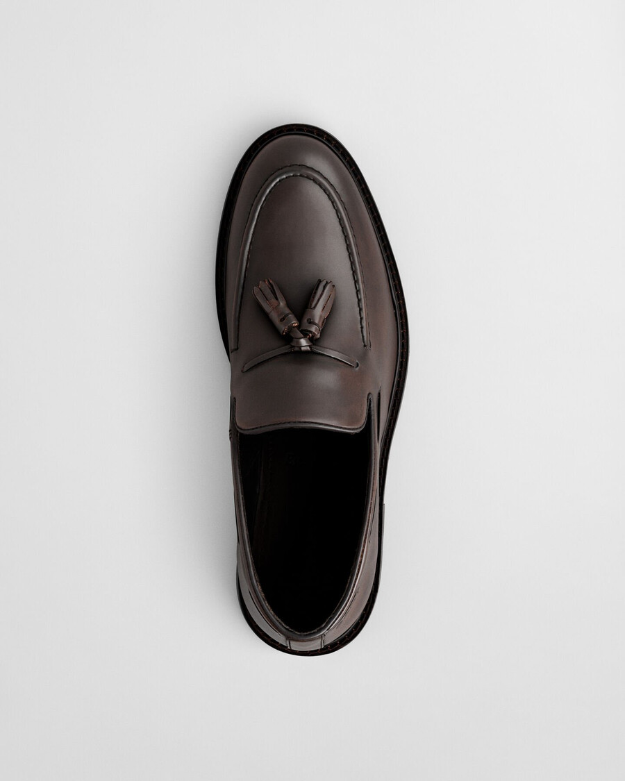 mocasines de piel lozham - marrón oscuro
