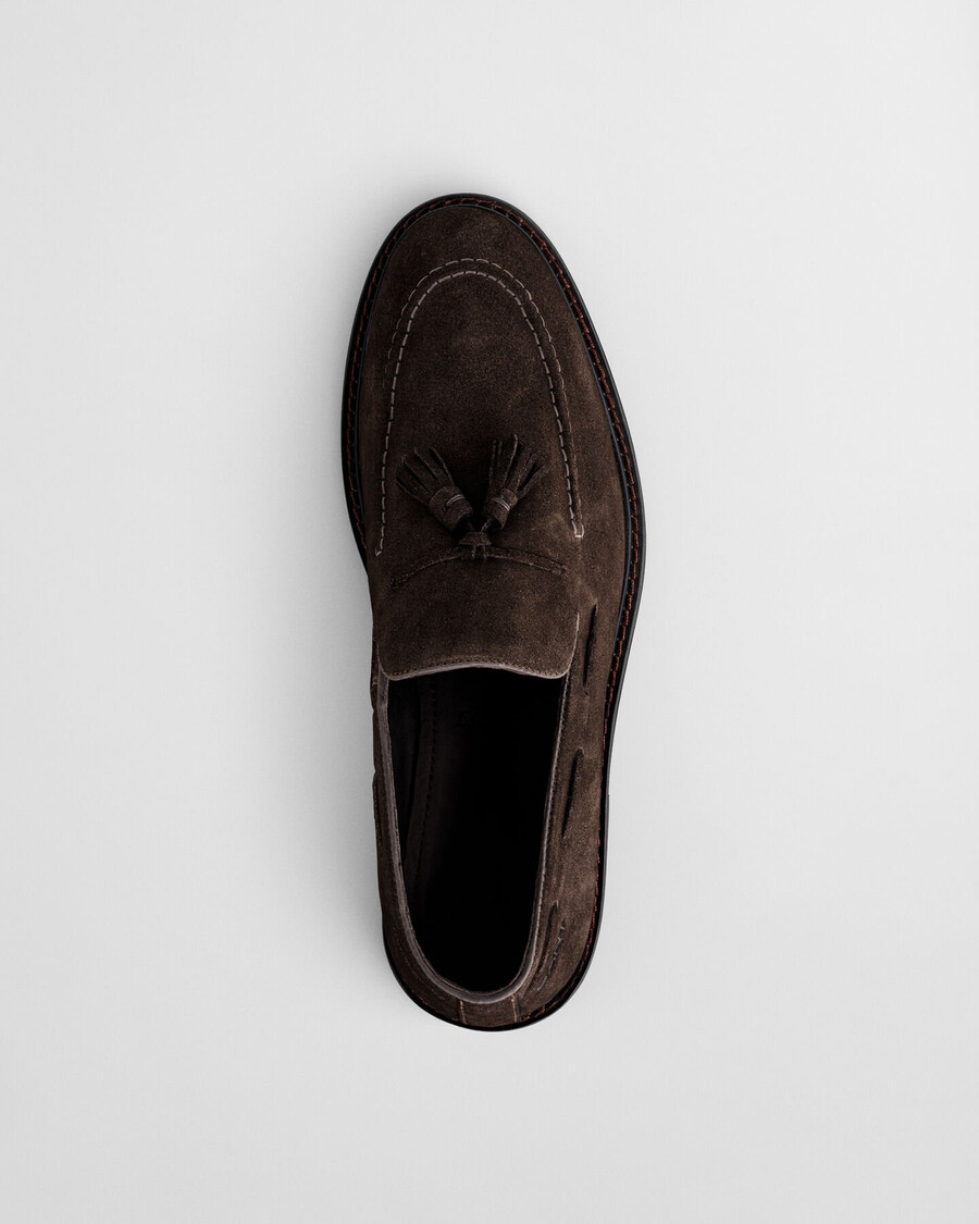 mocasines de ante lozham - marrón oscuro