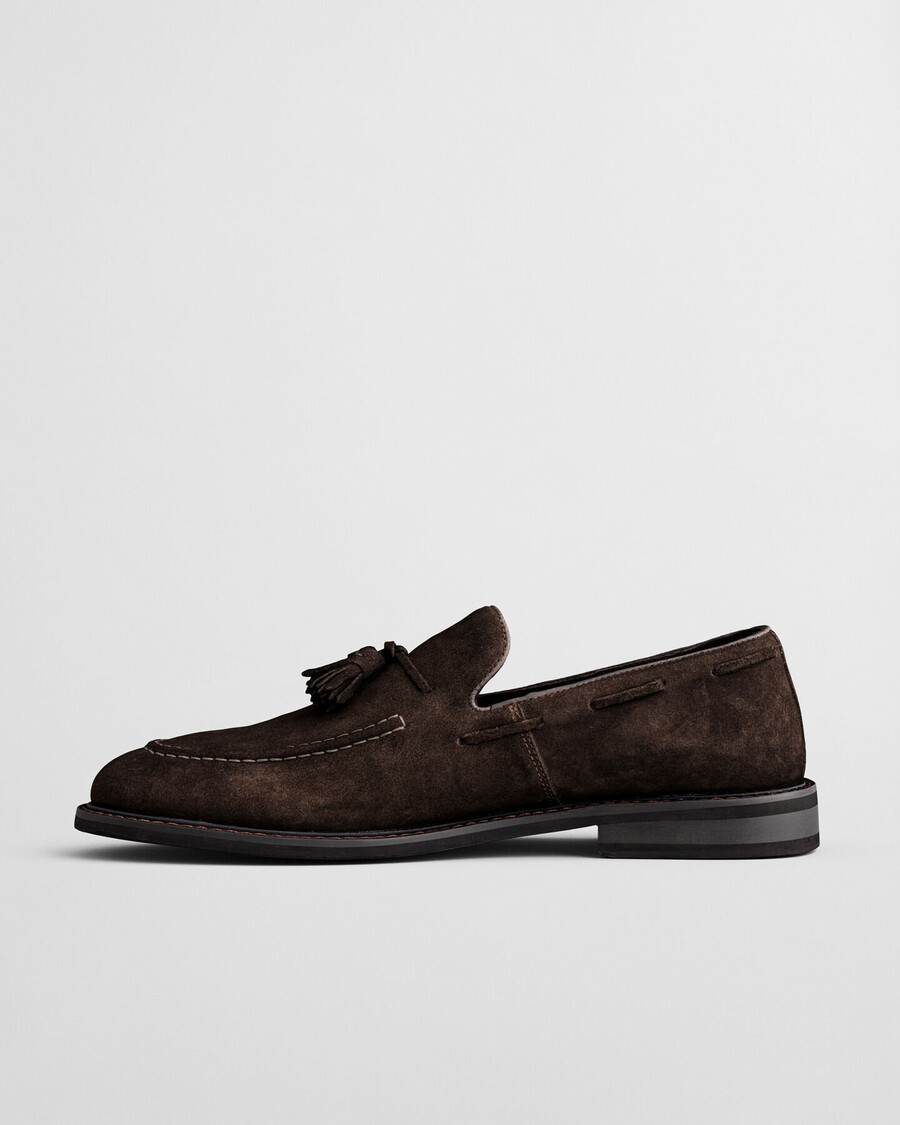mocasines de ante lozham - marrón oscuro