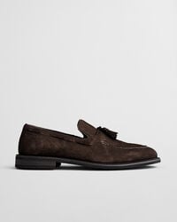 mocasines de ante lozham - marrón oscuro
